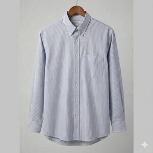 Vintage Arrow Carriage Trade Shirt Men’s 17.5 34/35 Blue Striped Oxford  90s